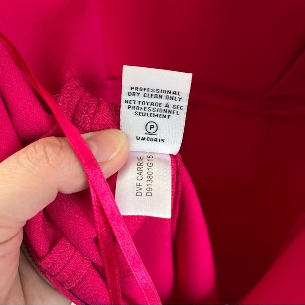 DIANE Von FURSTENBERG | GUC Pink Midi Dress Zip Back Sleeveless sz 2 **defects - Picture 11 of 12